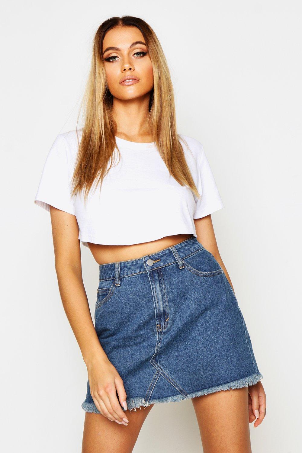 Denim mini shop skirt boohoo